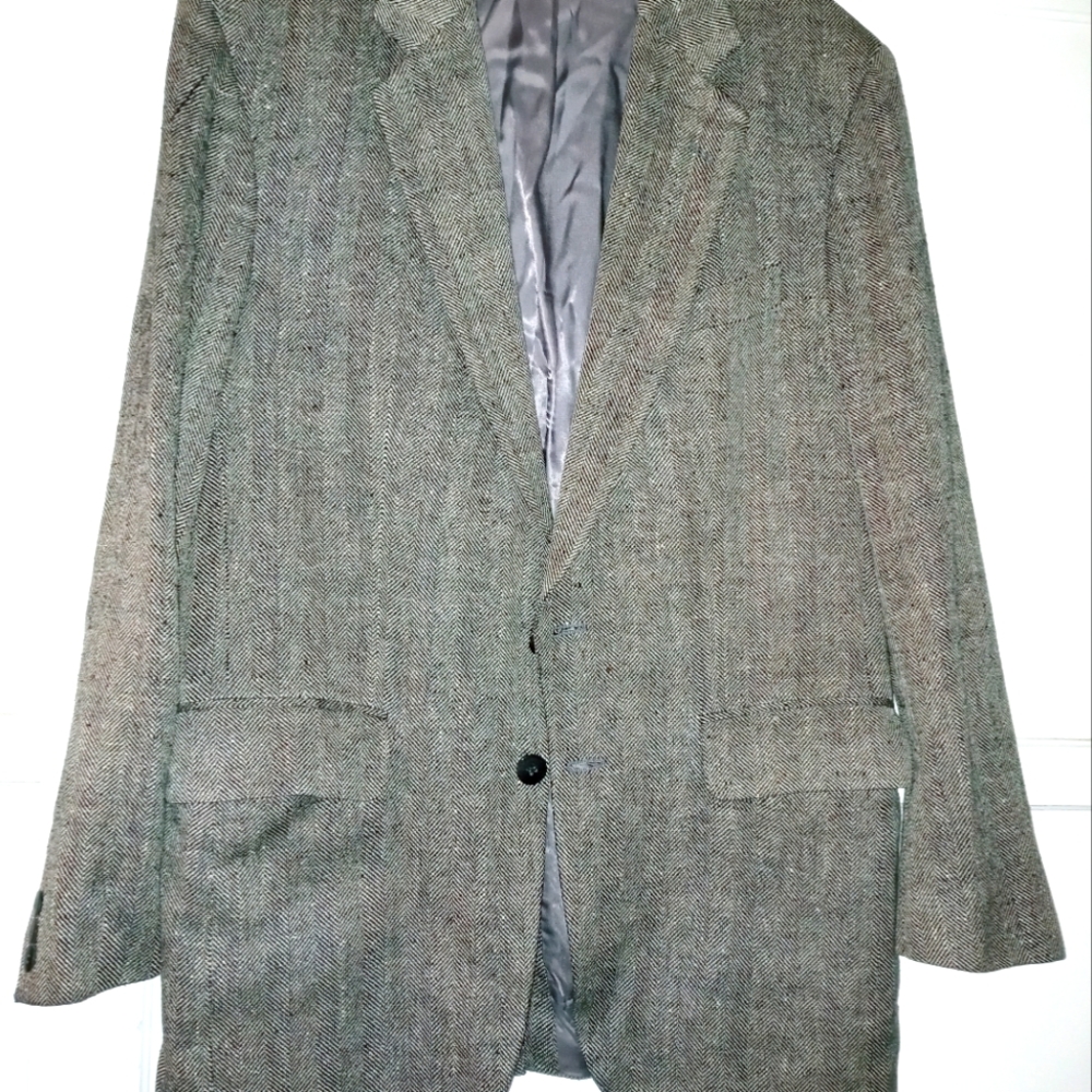 40 Regular Mens Tweed Wool Silk Blend Suit Jacket